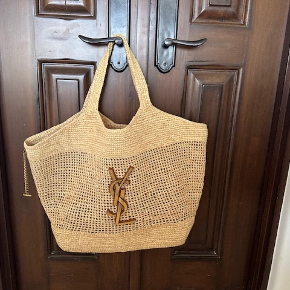 Saint Laurent Icare in Raffia